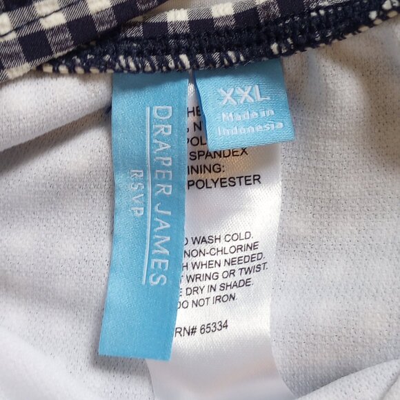 Draper James Navy Gingham Seersucker Draped Halter Swimsuit - Picture 5 of 10